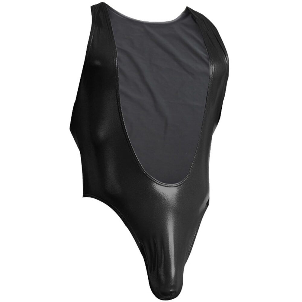 4357 Hot Flirting Leotard Bodysuit, PVC Leather Bodysuit Jumpsuit